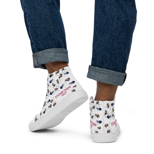 Men’s high top canvas "Lanternfly Stompers"