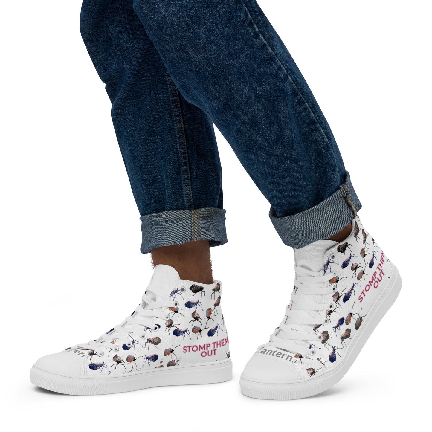 Men’s high top canvas "Lanternfly Stompers"