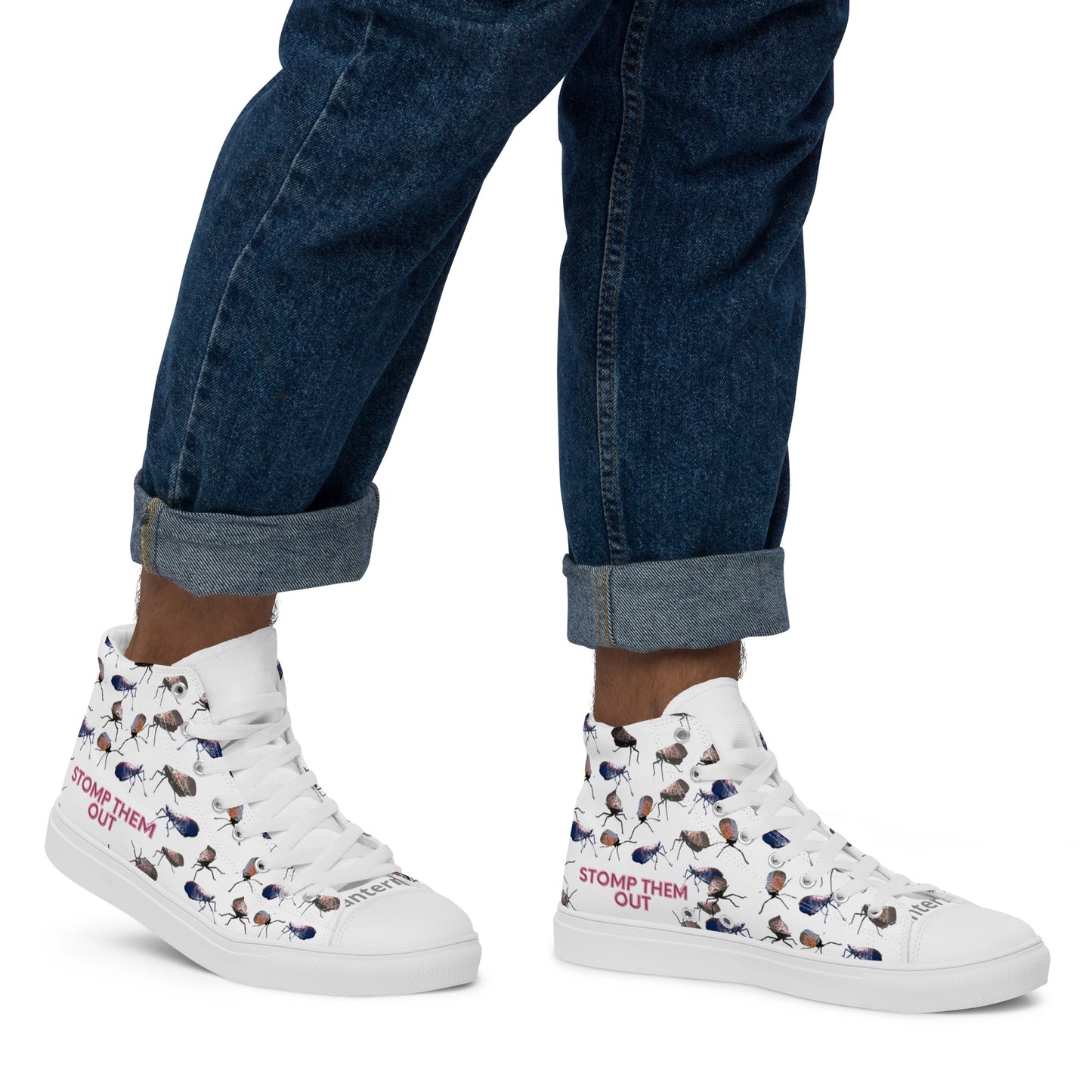 Men’s high top canvas "Lanternfly Stompers"