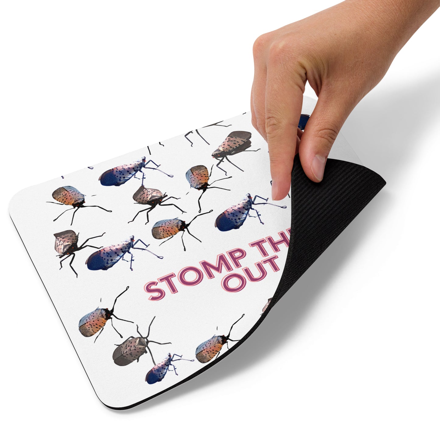 STOMP THEM OUT mousepad white